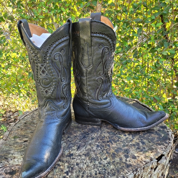 Vintage Men Genuine Leather Cowboy Boots By Cuadra Size 8.5/Go Western Style - Picture 8 of 11